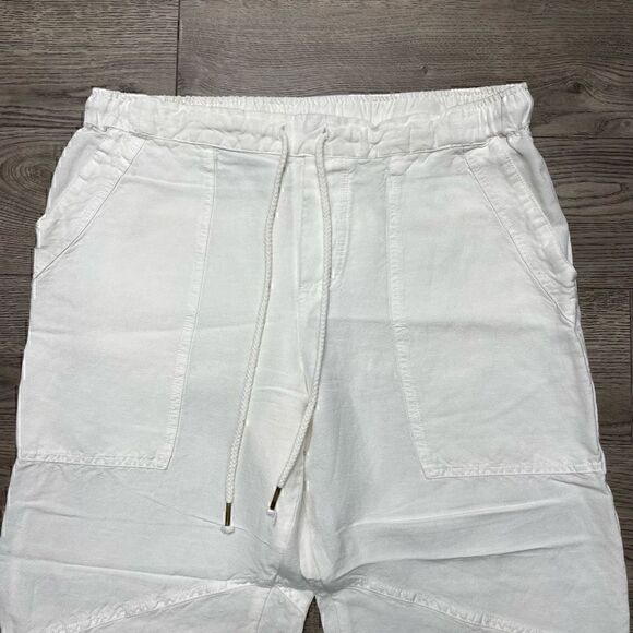 YFB Young Fabulous Broke Pants White Cotton Cropped Raw Hem Waist 30-31" - Picture 3 of 7